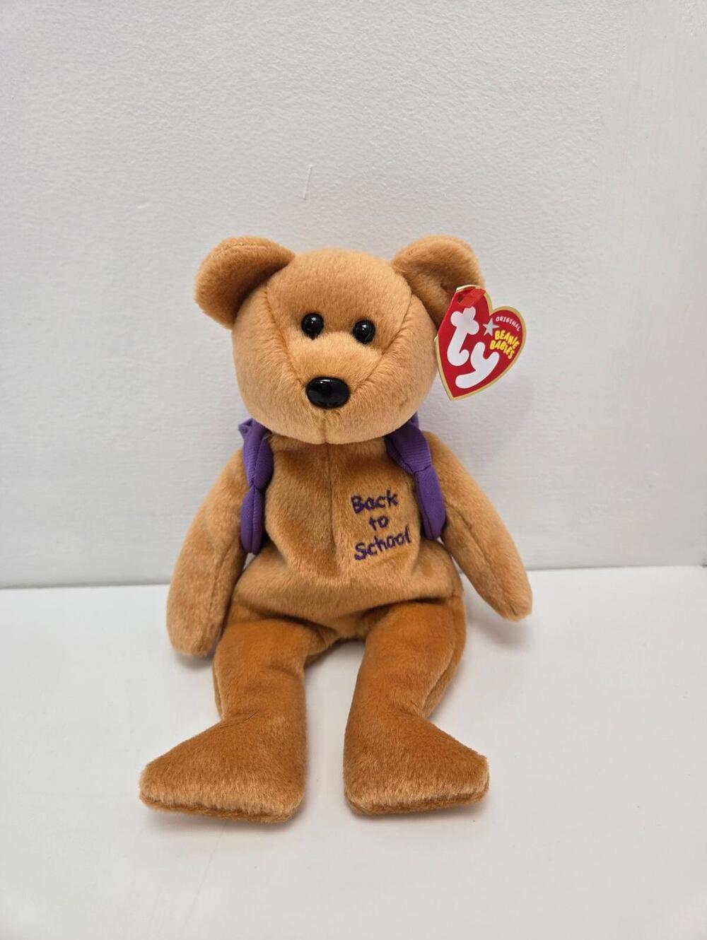 Ty Beanie Baby “Books” the Adorable Back to School Bear - Purple (8.5 inch)
